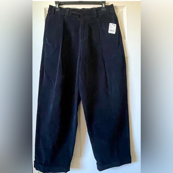 New Free People Velvet Pleated Pants Size 8 Loose Fit Mid Rise Trousers Black - Picture 3 of 17